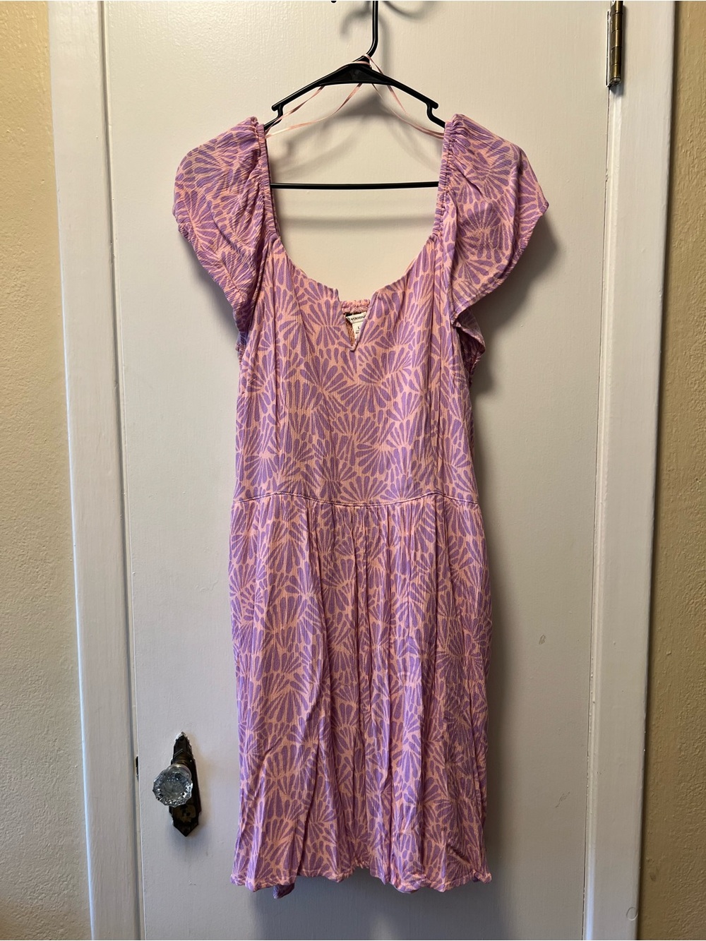Flutter Sleeve Pink and Purple Dress